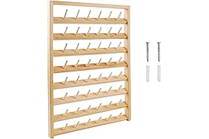 NW 48-Spools Professional-Grade Wooden Thread Holder and Organizer for Effortless Sewing and Embroidery