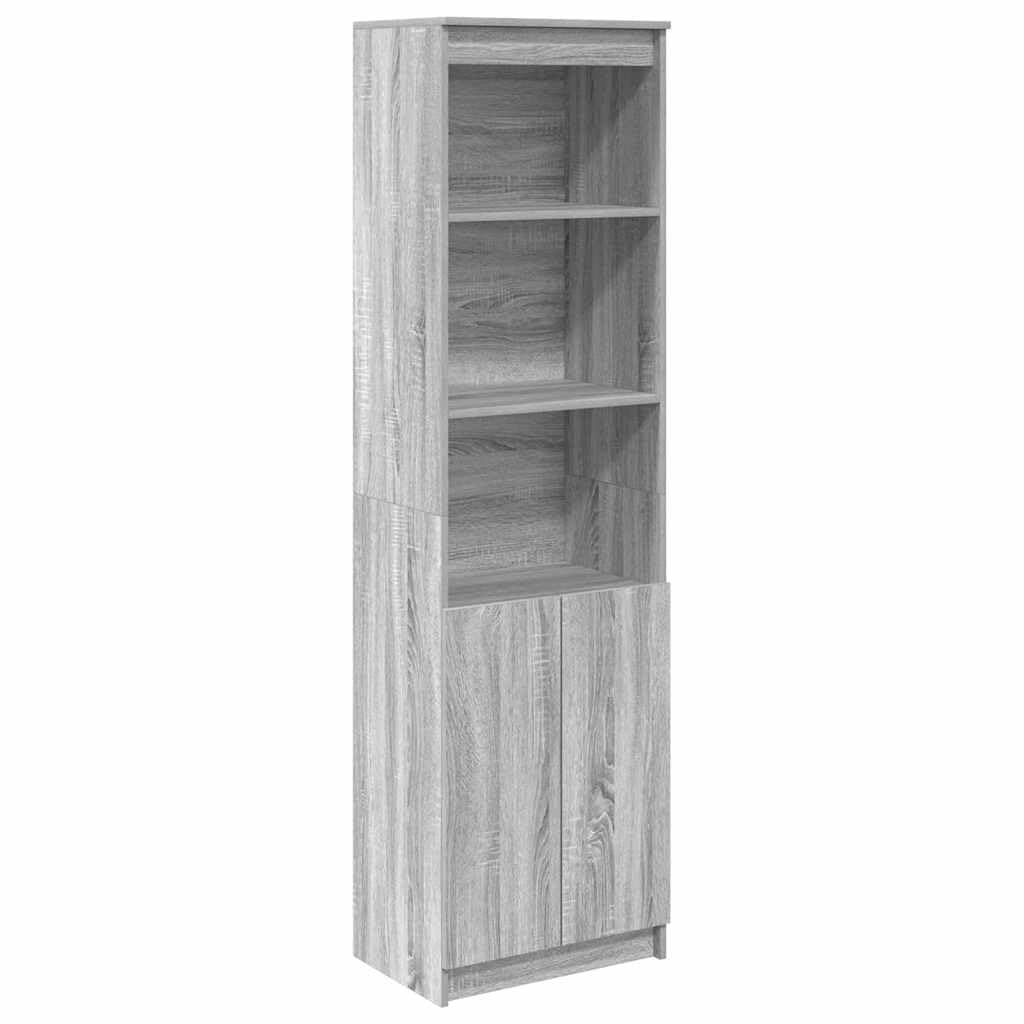vidaXL Aparador de Madera de ingeniería Sonoma Gris 50x35x180 cm, Armario, Armario Auxiliar, Armario de almacenaje Alto, Armario de almacenaje