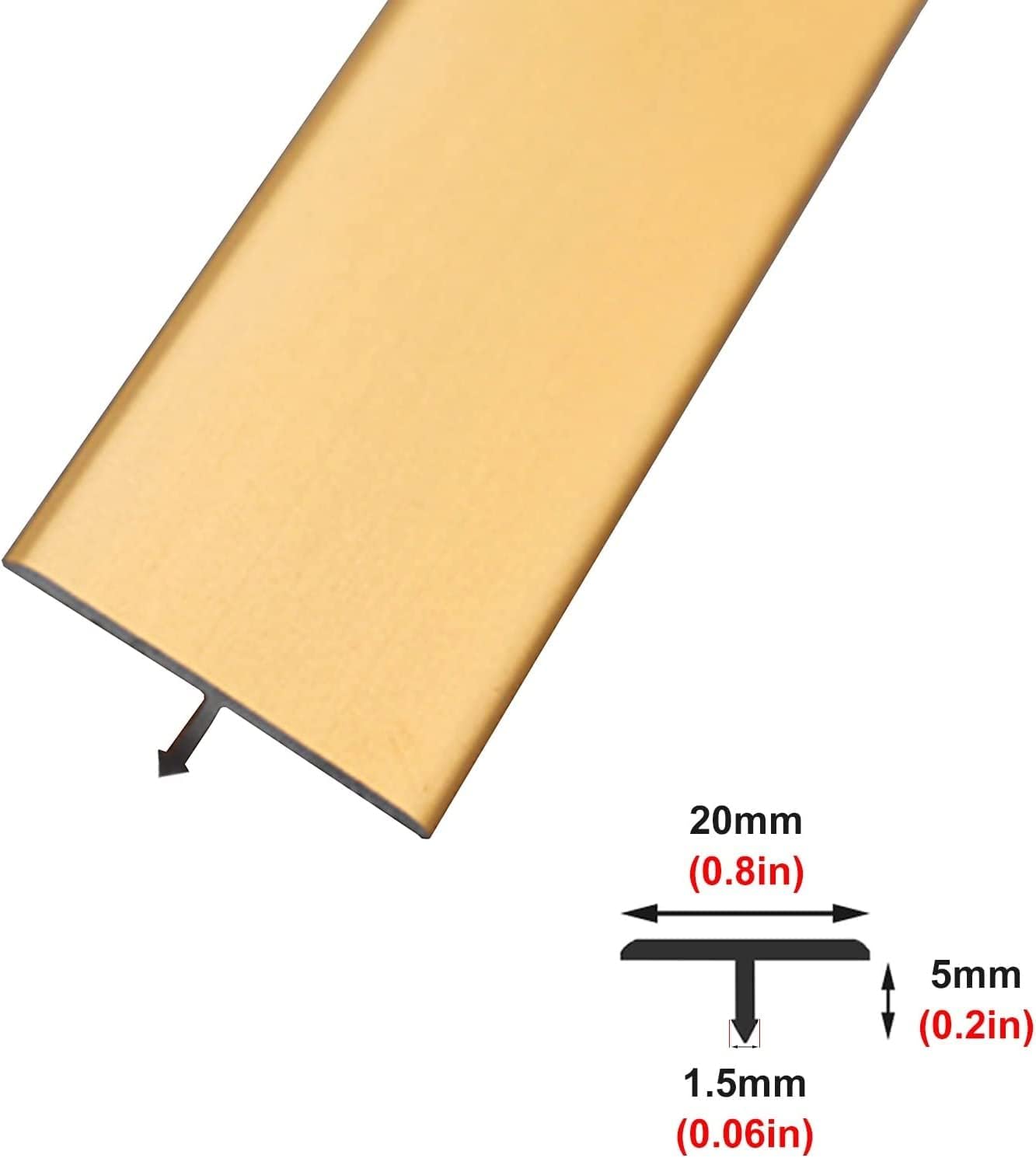 Floor Transition Strip Flooring Edge Trim, Floor Transition Strip Cuttable Metal Transition Threshold Strip, Durable Sturdy T-Style Trim Transition Strip, Trim Strip for Carpet to Tile/Rug/Doorway ( C