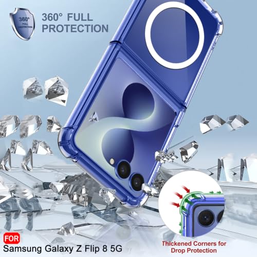 Image of TheGiftKart Crystal Clear Back Cover Case for Samsung Galaxy Z Flip 8 5G Compatible with MagSafe | Shock Proof 360 Protection | Hard Back Cover Case for Samsung Z Flip8 (PC & TPU, Transparent Bumper)