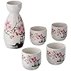 ankoow Japans sake-set met vier mokken handbeschilderd Roze flower porselein Style keramiek Traditionele keramiek ambachten Wine Cup