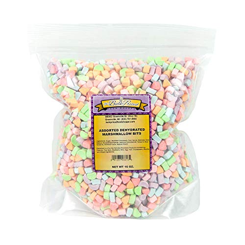 Assorted Dehydrated Marshmallows, Bulk Size, Cereal Marshmallows (1 lb. Resealable Zip Lock Stand Up Bag)