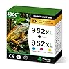 Paquete combinado de cartuchos de tinta 952XL compatible con HP 952 XL HP952 HP952XL color negro a Officejet Pro 8710 7740 8720 8702 8210 7720 8715 8730 8740 8216 8725 8200 impresora (Bk Cyan Magenta