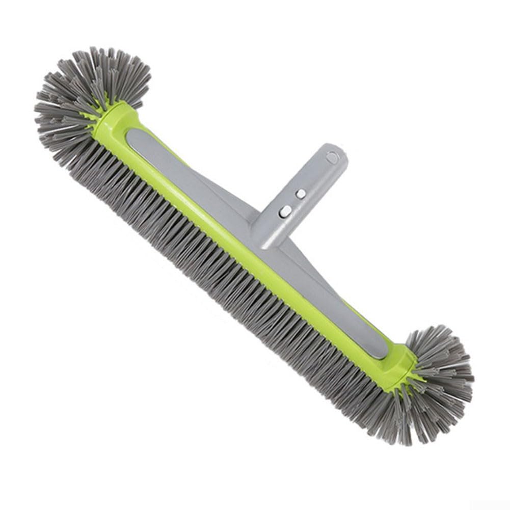 Brosse de nettoyage professionnelle robuste pour piscine, bord incurvé, tête arrière en aluminium poli, pour nettoyer les murs/carreaux/sols