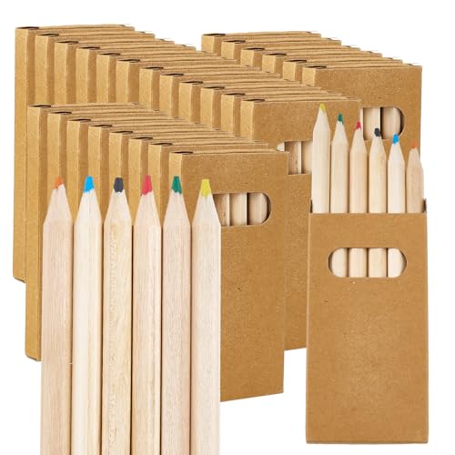 Sdfvsdg 24 Packs Mini Colored Pencils Bulk 3.5 Coloring Drawing Pencil Coloring Drawing Bulk for Student Teacher Valentine 100th Day of School Painting Birthday Party