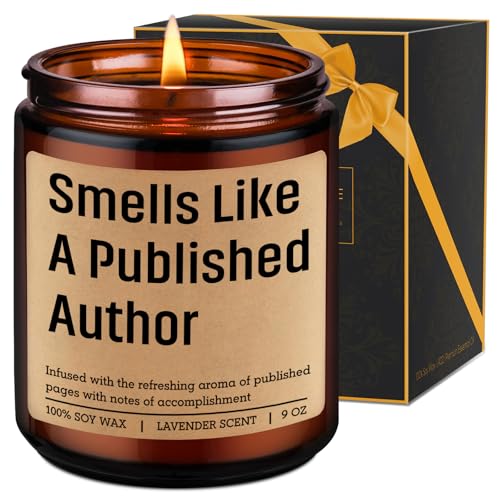 Image of LEADO Smells Like a Published Author Candle - Creative Gifts for Writers, Congrats New Author Gifts for Women, Men - Christmas, Literary, Writing Present for Book Writer, Novelist, Poet, Playwright
