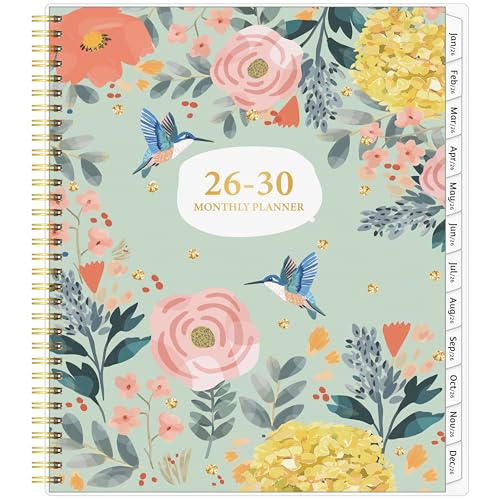 Monthly Planner 2026-2030, 5-Year Calendar Planner 2026-2030, Jan 2026 – Dec 2030, 8.5 x 11 In, Ruled Spread, Flexible Cover, Spiral Wirebound, Pocket, 60 Coated Monthly Tabs, Notes ＆ Habit Tracker, A4 Planner