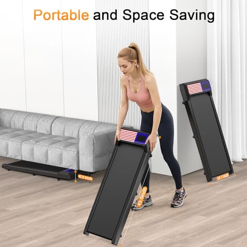 Image of Compact Walking Treadmill Pad with 0-8% Incline, 2.5HP, 265 lbs | 3-in-1 Treadmill with handle,Perfect for Running, Walking & Under-Desk Use,Quiet Operation for Home or Office