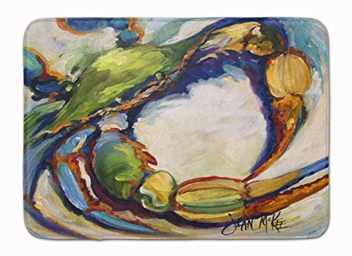 Caroline's Treasures JMK1091RUG Blue Crab Machine Washable Memory Foam Mat, Bathroom Rug, Non-Slip Bath Mat, Durable Thick Washable Rugs for Kitchen, Bathroom Quick Dry, Decorative Artwork,