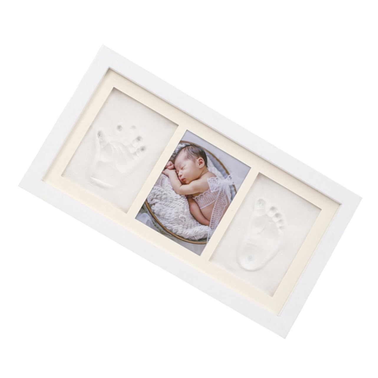 BESTonZON Cornice per Impronte di E Piedi di Neonati Elegante E Creativa Portafoto per i Ricordi del Bambino