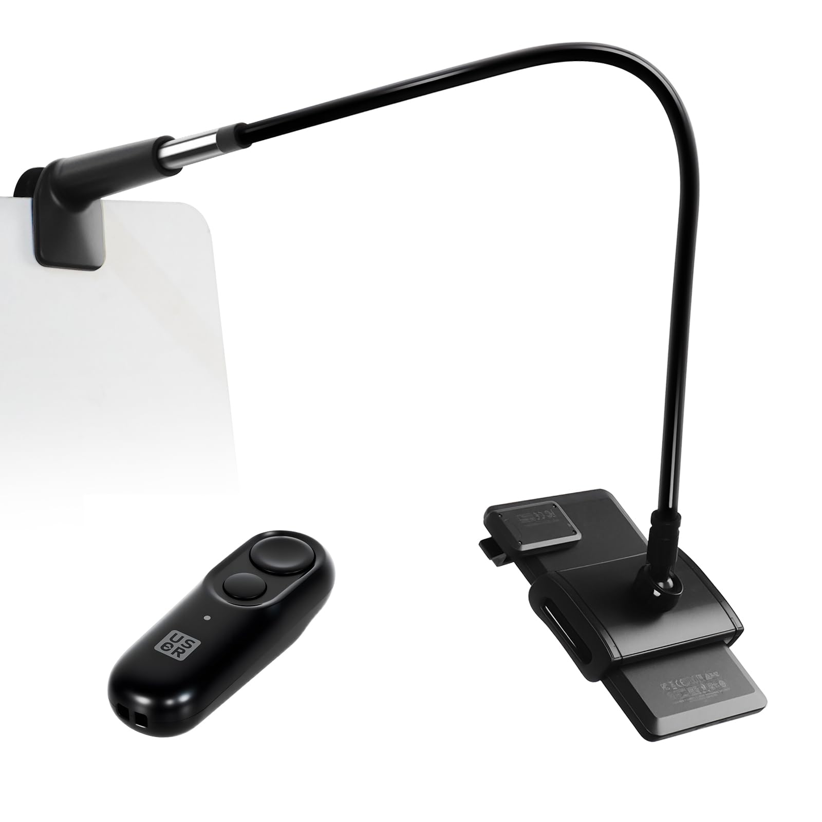 USOR Supporto per tablet a collo d'oca con telecomando per Kindle, supporto regolabile per leggere Kindle a letto, regali per gli appassionati di lettura