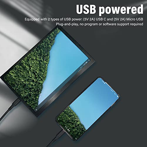 Tragbarer Monitor, 8,9 Zoll HD 1920 X 1200, 160°-Ansicht, LCD-Touchscreen, Kleiner Monitor, USB-C-HDMI-Display mit Lautsprecher, Externer Monitor für Laptop für Switch für Xbox – Bild 7