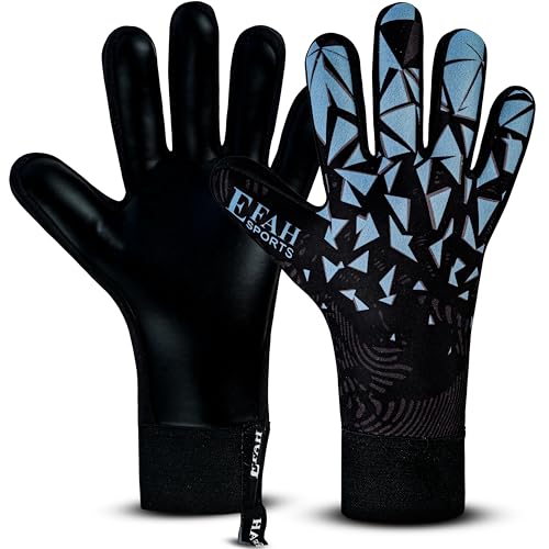 EFAH SPORTS Torwarthandschuhe für Kinder und Erwachsene mit gepolsterter Handfläche atmungsaktiven und starkem Griff Fußballhandschuhe (Grey, Size 5 Suitable for 9 to 12 Years Old, Beidhändig)