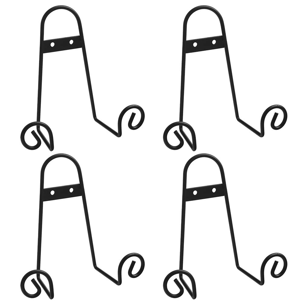 Tincogo6 inch Medium Black Metal wall Mount Display Easel Plate Hanger Vertical Plate Stand Holders Picture frame Stand for Wall