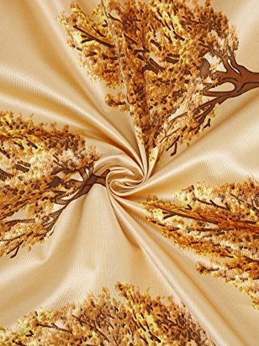 Image of Cortina Floral Printed Polyester Window Curtain for Bedroom, Living Room -Set of 2-5ft.