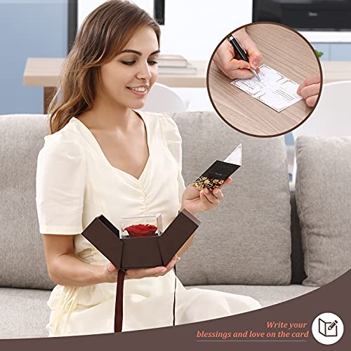 Roses Gift Preserved Real Rose With Jewelery Box, Artificial Flowers Decor For Decoration Romantic Gifts For Women In Her Wife Girlfriend Birthday Anniversary Valentines Day Mothers Day Christmas(Red) #TOP5