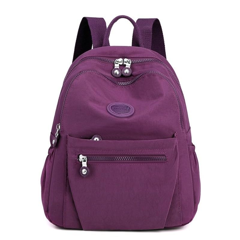 Mochila Oxford Leve Resistente Unissex Casual Para Trabalho Escola Viagem(Y208-Roxo escuro)