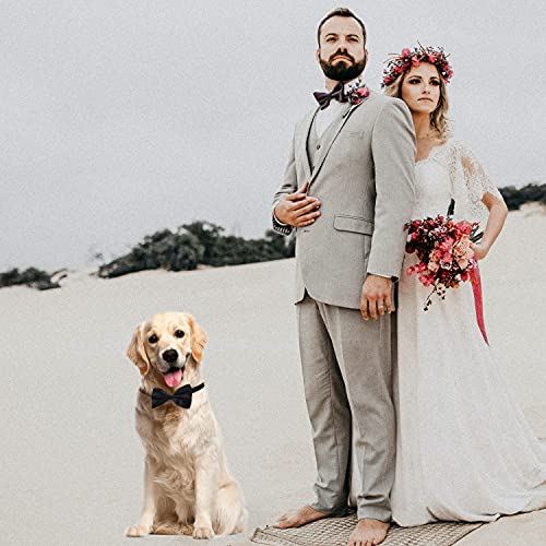 Koolmox dog bow tie black, adjustable bow tie dog collar for medium and large dogs cats pets wedding birthday graduation holiday homecoming costumes, 2-pack 3 Koolmox dog bow tie black, adjustable bow tie dog collar for medium and large dogs cats pets wedding birthday graduation holiday homecoming costumes, 2-pack - image 4