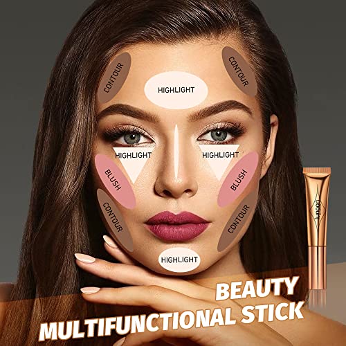 Contour Beauty Wand, Liquid Face Concealer Contouring With Cushion Applicator, High Coverage Natural Matte Finish, Lightweight Blendable Super Silky Cream Contour Stick, 01 Contour Wand #TOP5