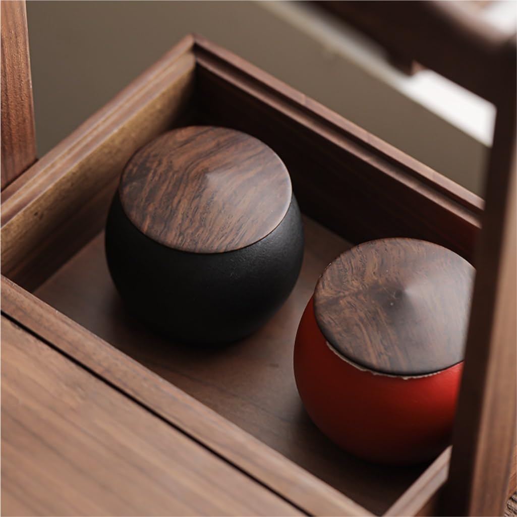 Lata de té Tarro de cerámica for almacenar té a Granel, for Cocina doméstica, pequeño Tarro Sellado, Juego Chino, for, Individual Carrito de té(C-2)