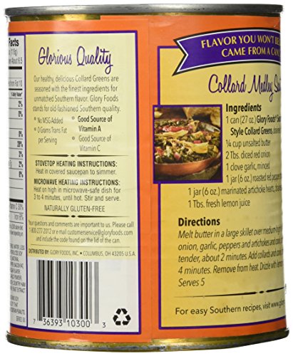 Glory Foods Seasoned Collard Greens, 27-Ounce (Pack of 6) - Thumbnail 3