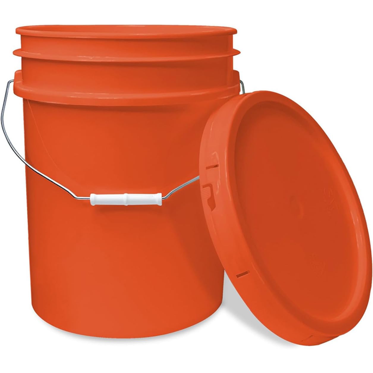 Amazon｜BSYU 気密蓋付き5ガロンプラスチックバケツ オレンジ