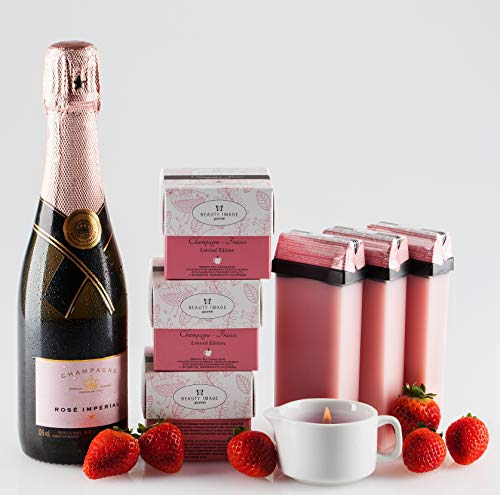 Beauty Image Strawberry Champagne Hot Oil Body Massage Candle, Pink - Image 7