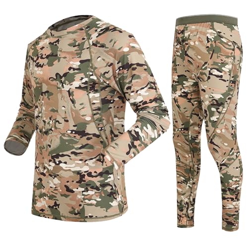 2 Piece Base Layer Thermal Underwear Set for Men Camo Long Underwear Set Top & Long Johns Compression Base Layer Set4