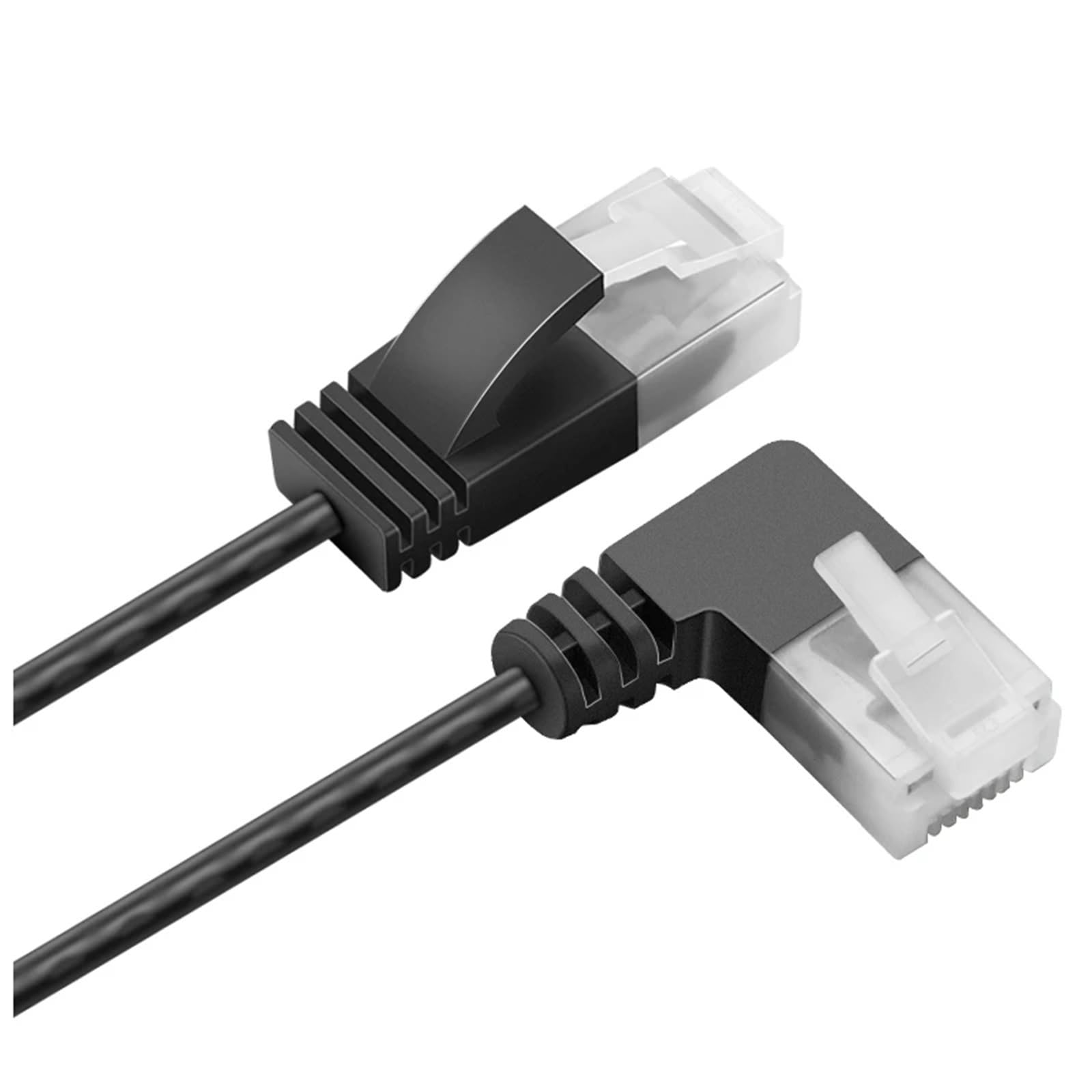 Ultra cienki kabel Ethernet Cat6 Super cienki RJ45, prawy, lewy, górny w dół kąt 90 stopni, kabel sieciowy UTP UTP LAN Cat6a 0,25 m-3 m (UT-027-lewy, 5 m)