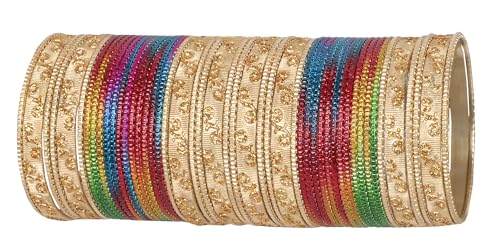 Bracelets paillettes texturées lot de 48 joncs Bollywood Touchstone femme