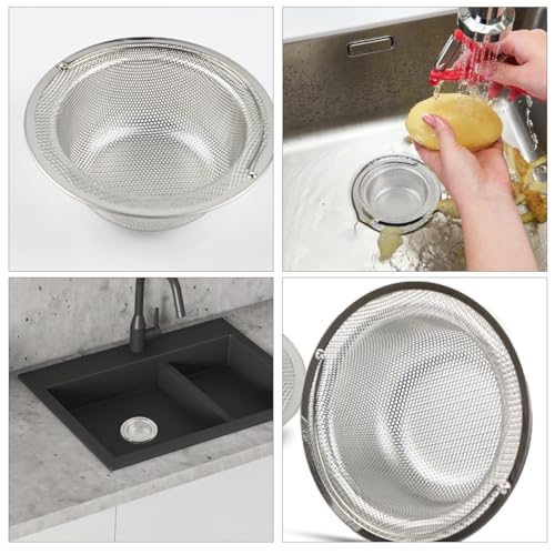 Colador para fregadero de cocina de acero inoxidable 110mm miniatura 4