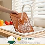 Bamboo Cutting Boards for Kitchen Set of 3, Wooden Cutting Board Non Toxic with Side Handle, HKKZYT Wood Chopping Board with Deep Juice Groove, Knife-Friendly, Kitchen Gift (Dark Color) - Image 4