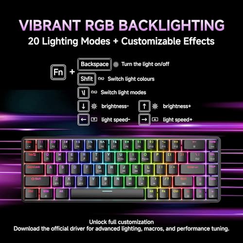 Teclado Gamer DK68 60% Inalámbrico Bluetooth 5.0 miniatura 5