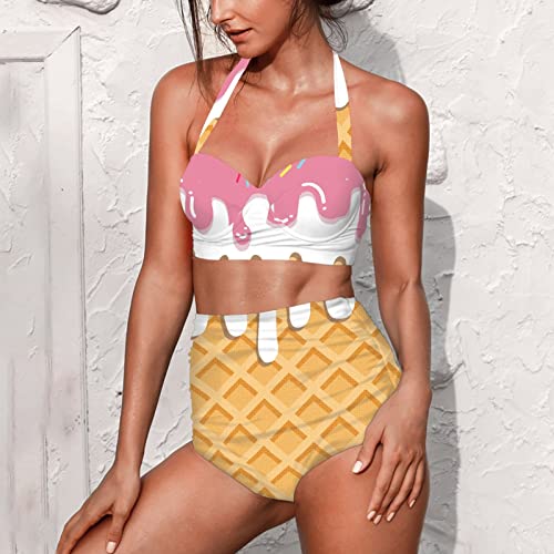 Butterfly Women's Retro Ruched Ruffle High Waist Bikini Set, Flag Tankini Swimsuits Tummy Control Swimwear2