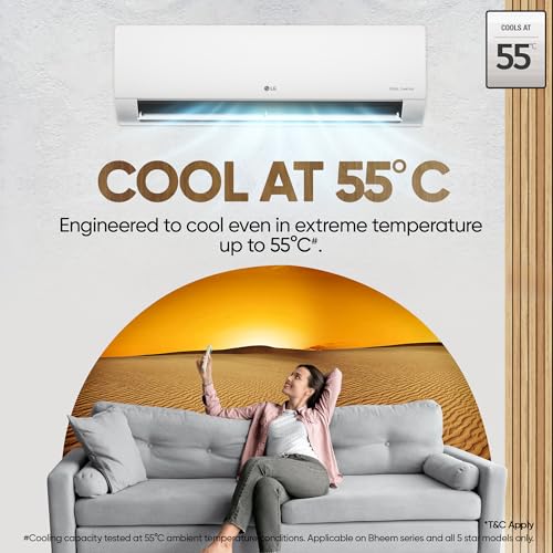 LG 1.5 Ton 5 Star DUAL Inverter Split AC (Copper, AI Convertible 6-in-1, VIRAAT Mode, Faster Cooling & Energy Saving, 4 Way Swing, HD Filter with Anti-Virus Protection, US-Q19YNZE, White) 12 51JIEB6DZ5L