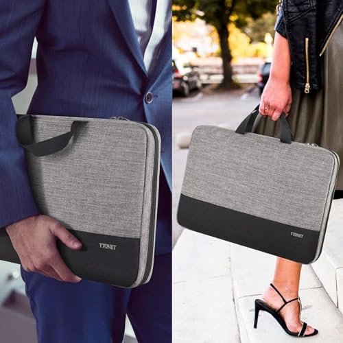 Image of Ytonet 14 Inch Laptop Case, Water Resistant Laptop Sleeve Cover Computer Carrying Bag Compatible with 14 inch MacBook Air, MacBook Pro, HP, Lenovo, Dell, Asus, Acer, and Chromebook Notebooks, Grey
