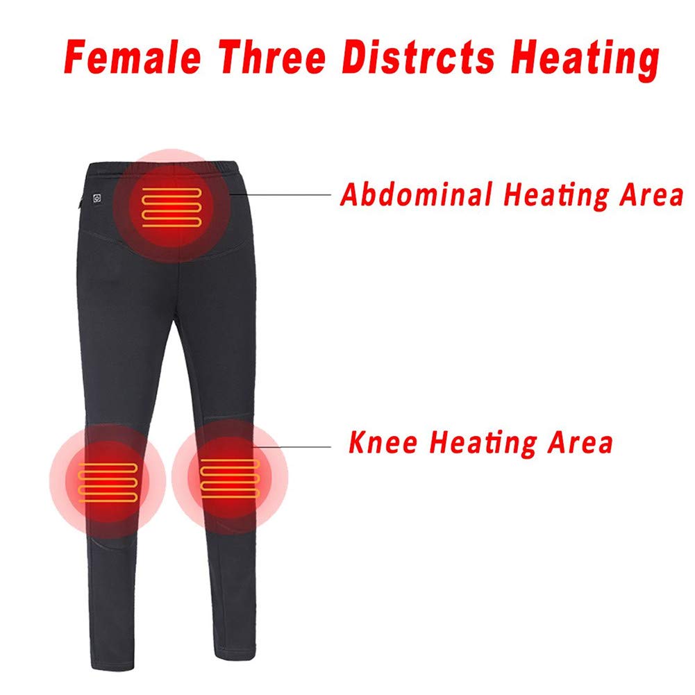 Pantaloni Riscaldati USB Pantaloni Intimo Caldi Leggings Lavabili Pantaloni Addensati Riscaldamento Intelligente Ricaricabile per Ciclismo Sci Alpinismo,Femmina,4XL