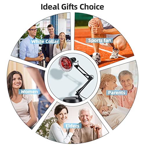 infrared red light therapy with sturdy base heat lamp device with 150w bulb adjustable near infrared light heat lamp set for body neck shoulder joints back pain relief
