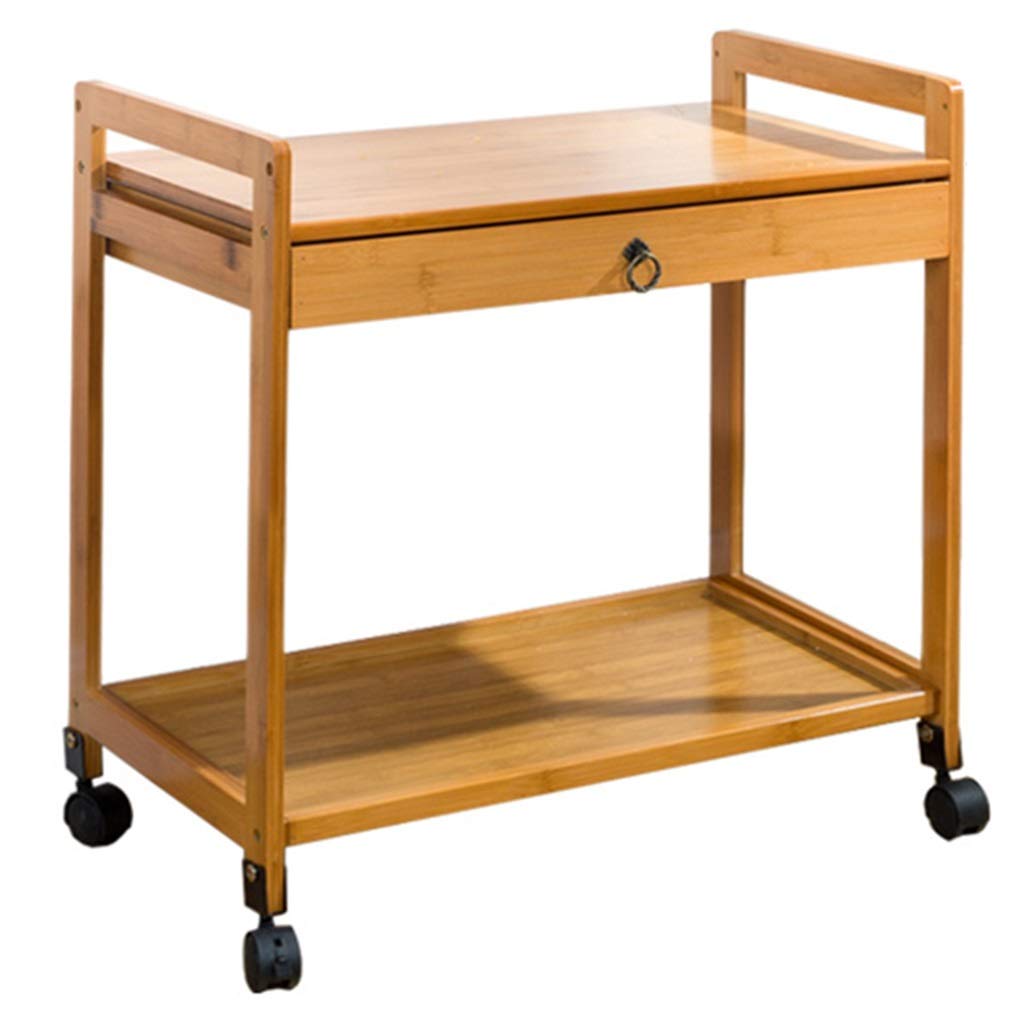 Coffee Tables Small Coffee Table, Study Sofa Corner Small Coffee Table, Tea Rack Living Room Side Cabinet Locker Corner Table, Removable With Drawer (Color : Wood color, Size : 59 * 33 * 50cm)