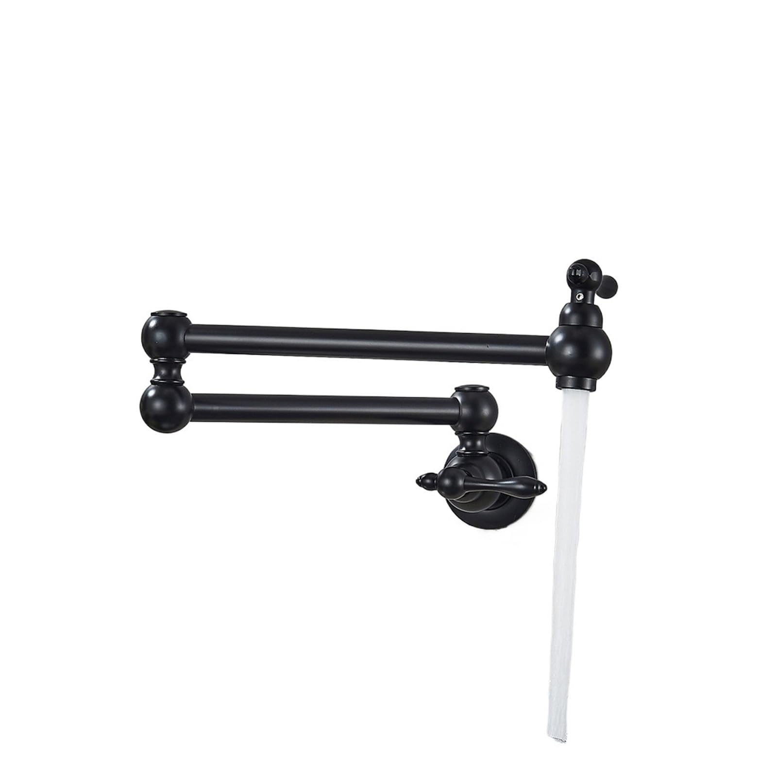 ZQFHSX Rotated Kitchen Sink Faucet Cold Water Tap Brass Basin Swivel Faucets Wall Mounted DIY Renovation(Black C)