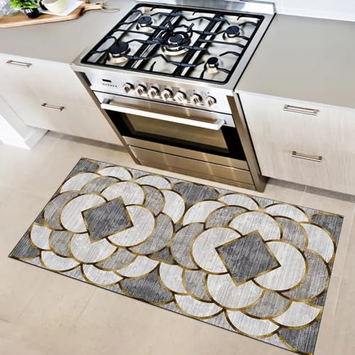 Alfombra de pasillo para cocina que transforma tu suelo gris con estilo 2
