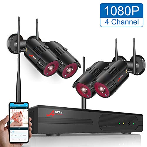 1080P Wireless Security Camera System Outdoor ANRAN 4 CH 1080P NVR Video Security