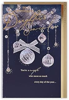 Clintons: Hanging Baubles Daughter & Son In Law Christmas Card, Multi-Colour, 155 x 235, 1171374