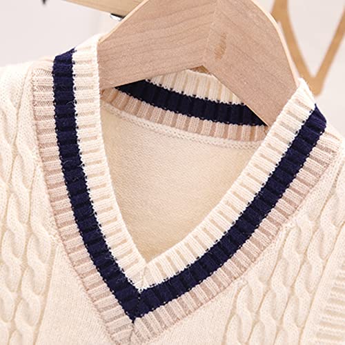 Kids Girls V-Neck Plaid Knitted Sweater Vest Sleeveless Pullover Casual Tops School Uniform Waistcoat2