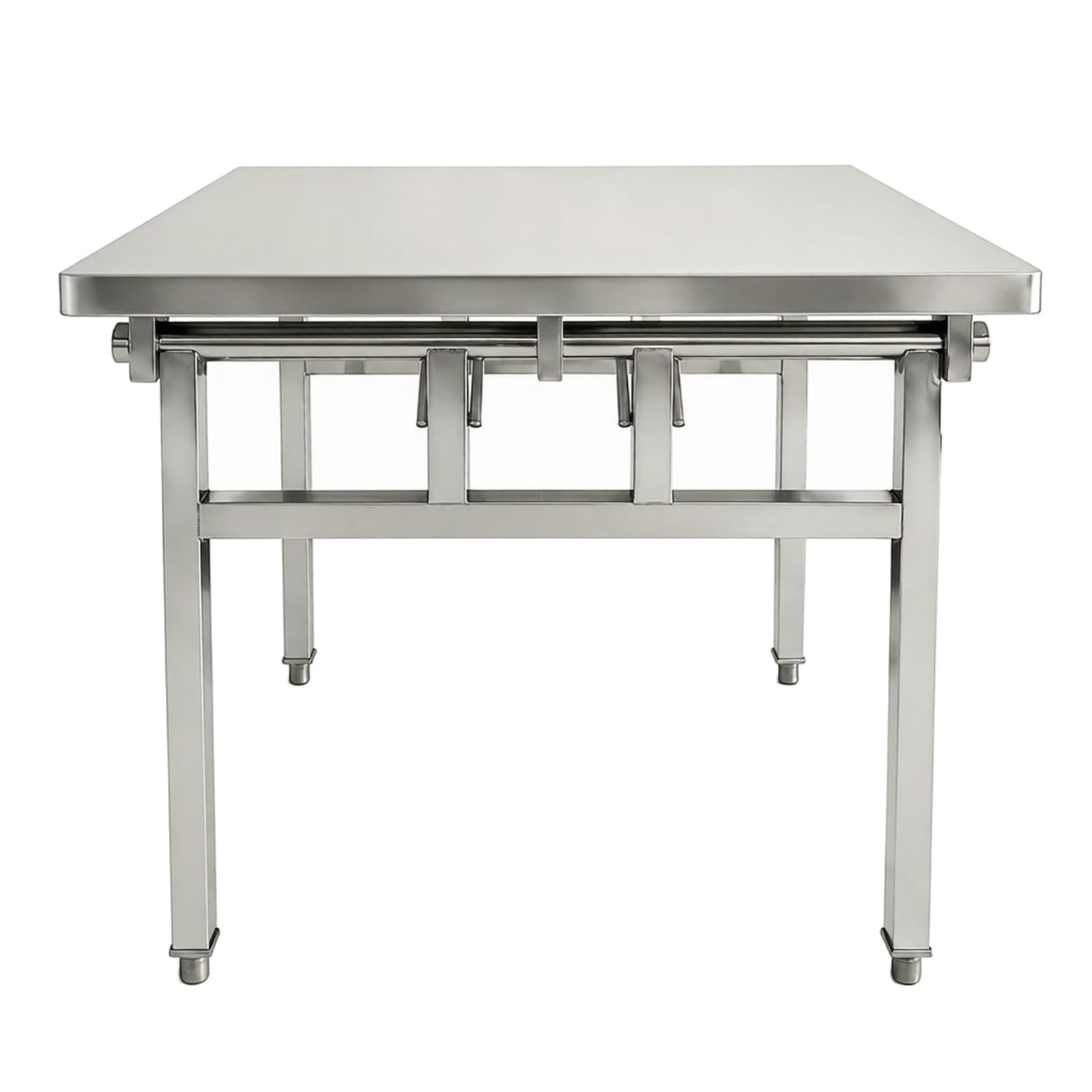 Tavolo da Lavoro Pieghevole in Acciaio Inox per Uso Commerciale (Quadrato 39,4 * 39,4 * 21,7 Pollici)