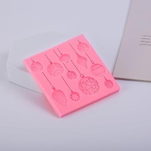 Miniatura 7 de Molde de silicona con colgante de bola de Navidad para decoración de tartas, moldes para cupcakes de Navidad, magdalenas de chocolate, magdalenas de