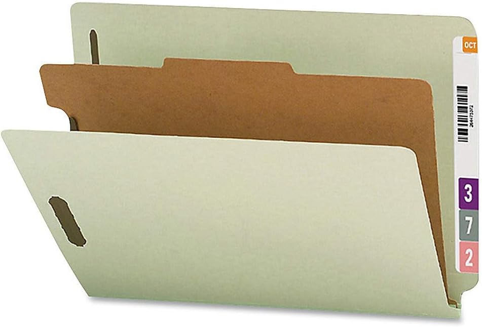 Smead End Tab Pressboard Fastener File Folder with SafeSHIELD Fasteners, 2