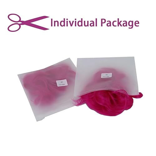 Miniatura 4 de iLUU Extensiones de cabello sintético con moño, color rosa intenso, ondulado, recogido, para belleza, mujeres, niñas, damas, fiesta, cosplay, 2