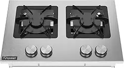 Cooktop a Gás 2 Bocas Duplo de Embutir Industrial Inox Grelha 20x20