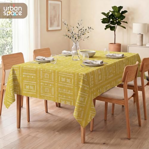 Image of Urban Space 100% Cotton Dining Table Cover for 6 Seater, Printed Cotton Table Cloth for Center Table, 48 inch X 92 inch (Zahara, 6 Seater)